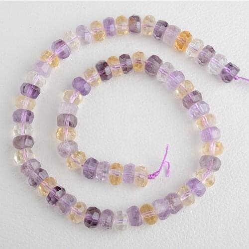 6X9mm 15" Natural White/Purple/Yellow Colorful Crystal Faceted Abacus Loose Stone Beads Fit Jewelry DIY