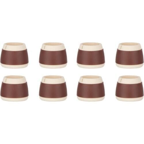 8Pcs Silicone Chair Leg Caps Floor Protectors for Chairs Anti-Slip Pad Table Pads for Furniture Protector (Brown)