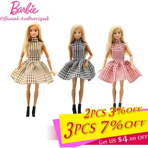 Barbie Doll Accessories Fashion Party Dress Beautiful Shopping Clothes Collection Barbie Handmake Wear Skirt Saia de Brinquedo