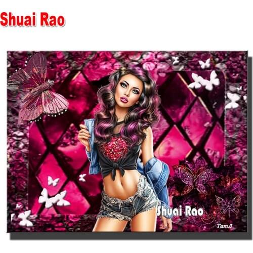 Diy Diamond Crystal 5d diamond mosaic"Fantasy Elf Girl"diamond painting cross stitch embroidery full Square drill Portrait Gift