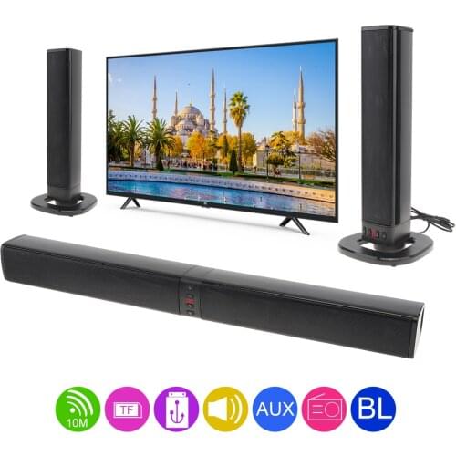 BS-36 Home Theater Multifunctional Bluetooth Soundbars Speaker with 4 Full Range Horns/3D Stereo Sound Support Foldable/Split
