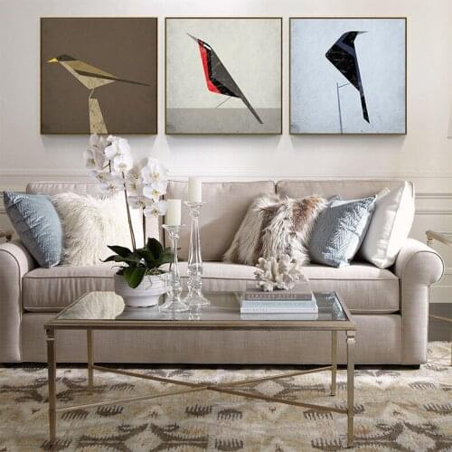 Elegant Abstract Bird Animal Painting Colorul Geometric Wall Art Poster Home Decorattion Living Room Bedroom Picture no frame