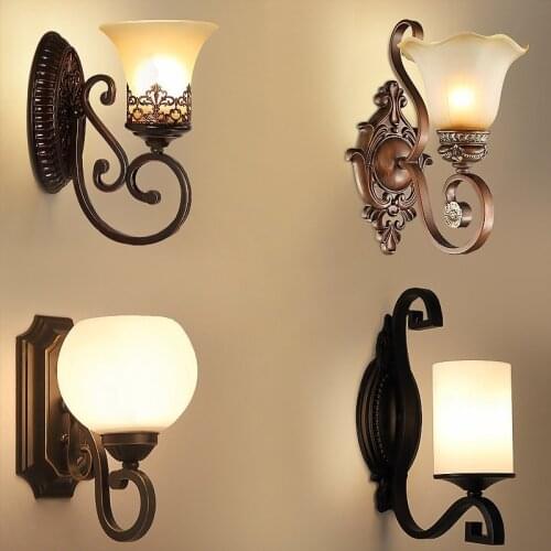European Artistic Vintage Wall Lamp For Living Room Home Lighting Glass LED Wall Sconce Arandela Lamparas De Pared