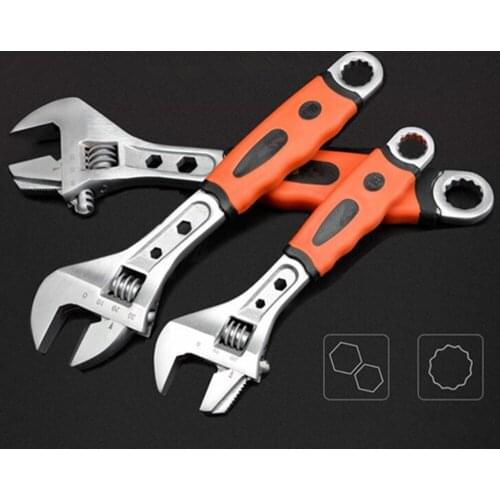 8-12inch Fexible Wrench Adjustable Spanner Ratchet Wrench Water Pipe Wrench Universal Spanner Nut Key Hand Tools