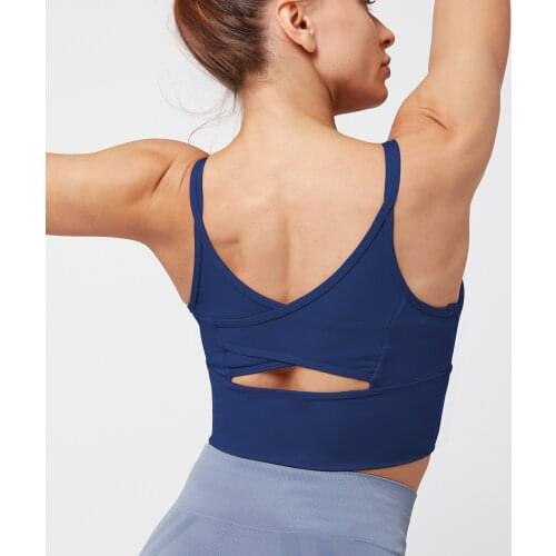 Hipsterme Sexy Sports Bra Top Fitness Women Push Up Mesh Cross Straps Yoga Running Gym Femme Active Wear Pad Underwear Crop Top