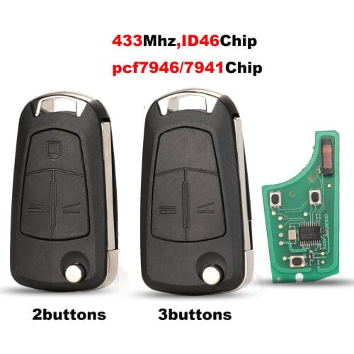 Jingyuqin PCF7946 2/3b Remote Car Key Control For Opel/Vauxhall Astra H 2004 - 2009 Zafira B 2005 - 2013