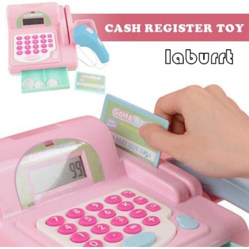 Cash Register Toys Radio Scan Code Gun Shopping Card Coin Pretend Play Early Educational Supermarket Cash Register Toy