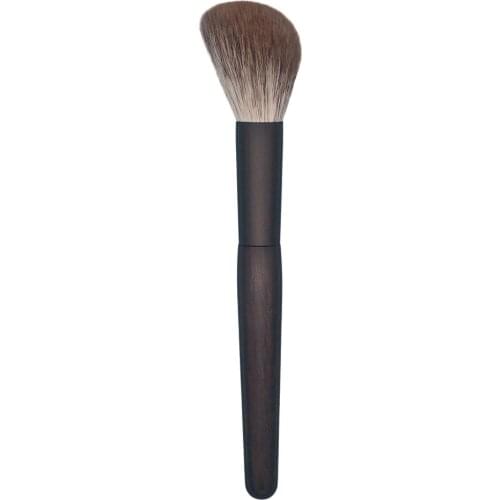 B02 Professional Handmade Makeup Brush Soft Snow Fox Hair Tilted Blush Blusher Brush Ebony Handle Make Up Brushes