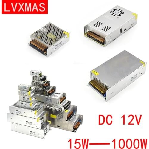 LVXMAS DC 12V Lighting Transformer Power Supply 15W-1500W LED Drive Power Adapter For LED Light Bar CCTV