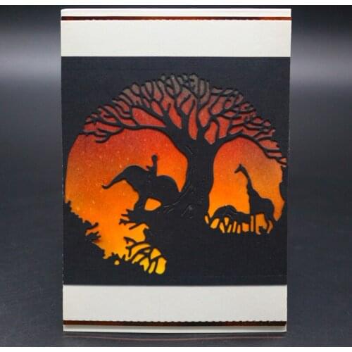 YINISE Scrapbook Metal Cutting Dies For Scrapbooking Stencils Tree Animals DIY Album Cards Decoration Embossing Folder Die Cut