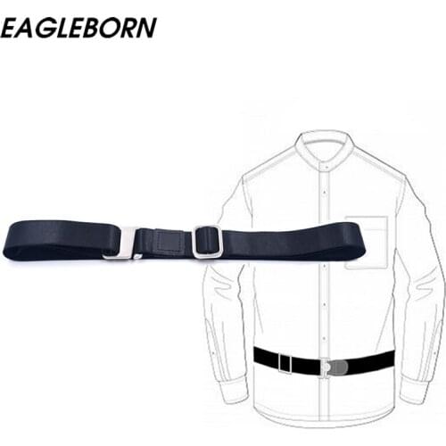 Fashion Shirt Holder Adjustable Near Shirt Stay Best Tuck It Belt for Women Men Work Interview Unisex Accessories 120cm Black