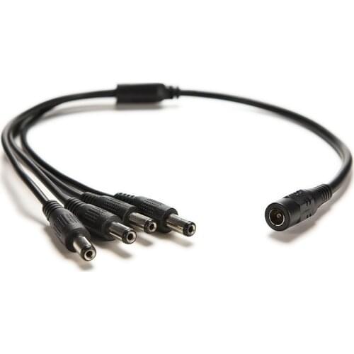 New DC 12V 1 Female to 4 Male CCTV Security Camera Power Supply Adapter Cable Y Splitter Connector Cord 2.1mm x 5.5mm
