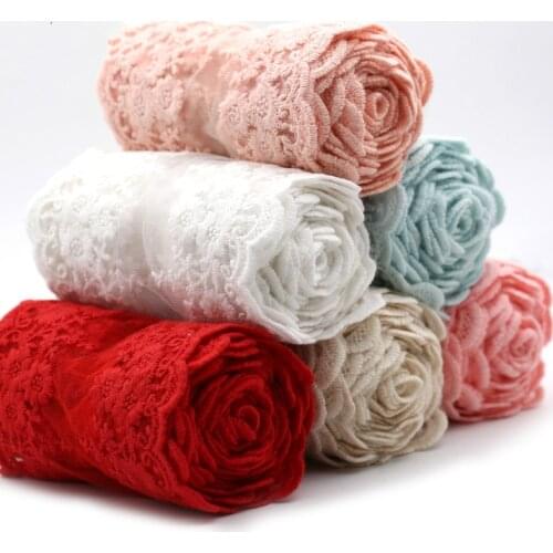 One Meter Black White Beige Red Cotton Floral Embroidered Lace Ribbon DIY Handmade Crafts Apparel Sewing Fabric Sheer Mesh Tape