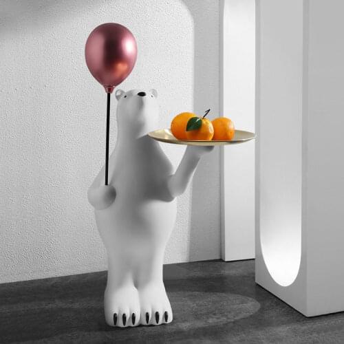Nordic Style Originality Balloon Bear Floor Animal Figurines Home Decoration Large Landing Statue Living Room Decor Sculpture