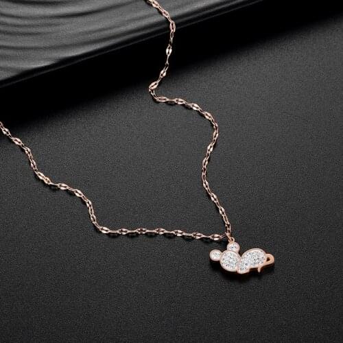 Zircon Stainless Steel Necklace Unfading All-match Rose Gold Clavicle Chain Lady Necklace Stainless Steel Jewelry Lady Jewelry