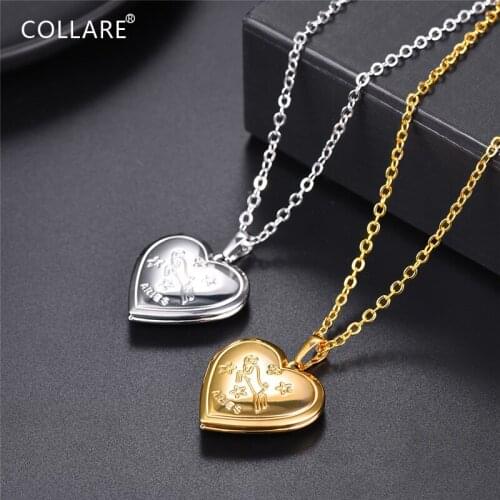 Collare Zodiac Necklaces Locket Heart Pendant Gold/Silver Color Photo/Memory Necklace Women 12 Constellation Jewelry P895