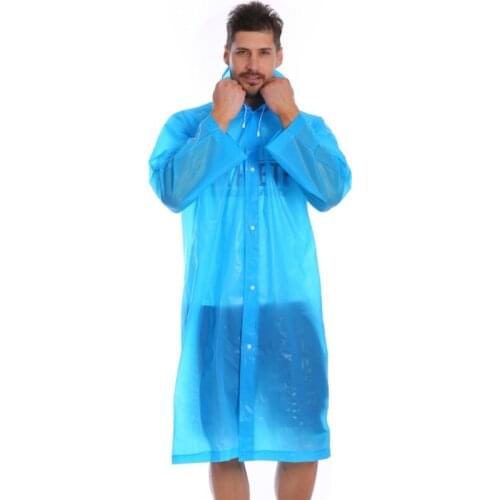 Fishing Raincoat Lightweight Waterproof Raining Poncho Coat Adult Transparent EVA Rain Cover For Outdoor Camping Hiking X684B