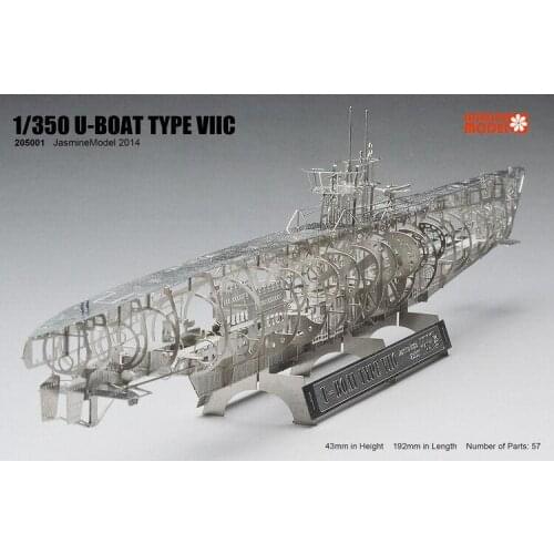 Jasmine Model 205001 1/350 German U-boat Type VIIC Submarine Skeleton