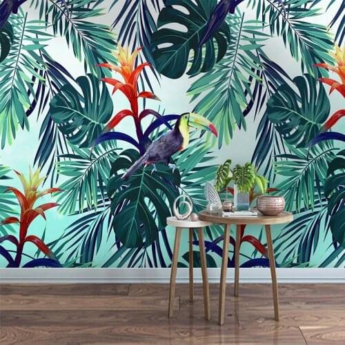 Custom Photo Wallpaper For Walls 3D Modern Minimalist Tropical Plant Banana Leaf Bedroom Living Room TV Background Wall Murals