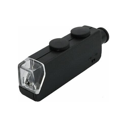 Portable 60X-100X Optical Illuminated Zoom Microscope Lens w LED Light