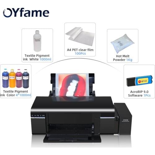 OYfame A4 Size L805 DTF Print Direct Trasnfer Flim Print For All Farbic Print DTF Printing Machine For dark light T -shirt Print