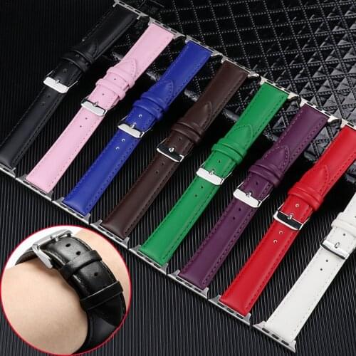 Genuine Leather Strap for Apple Watch 6 5 4 3 SE Band 44mm 40mm 42mm 38mm Bracelet for Iwatch 5 Sport Loop Bands Accessories