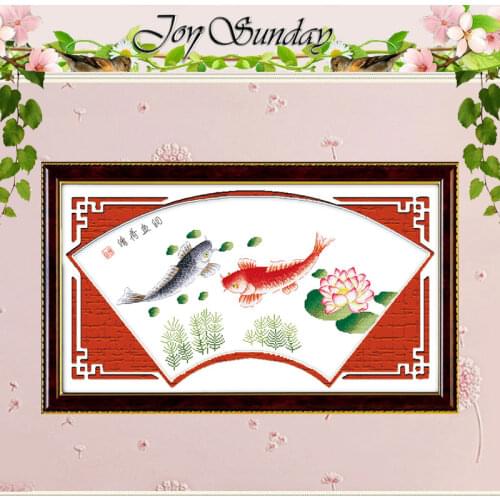 Fishes with Lotus Patterns Counted Cross Stitch 11CT 14CT Cross Stitch Sets Chinese Cross-stitch Kits Embroidery Needlework