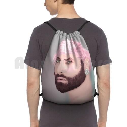 Lovemachine 1 Backpack Drawstring Bag Riding Climbing Gym Bag Conchita Wurst Tom Neuwirth Love Machine New Single Music Pink