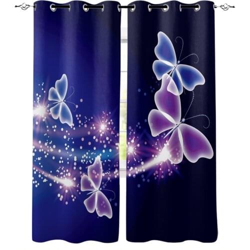 Purple Butterfly Blackout Curtains For Living Room Window Curtains For Bedroom Kitchen Curtains Drapes Blinds