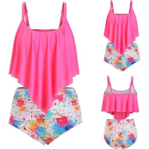 Sexy Bikini Set Women Ruffle Biquini Swimwear High Waisted Two Pieces Brazilian Swimsuit Female Beach Swimwear Bathing Suit