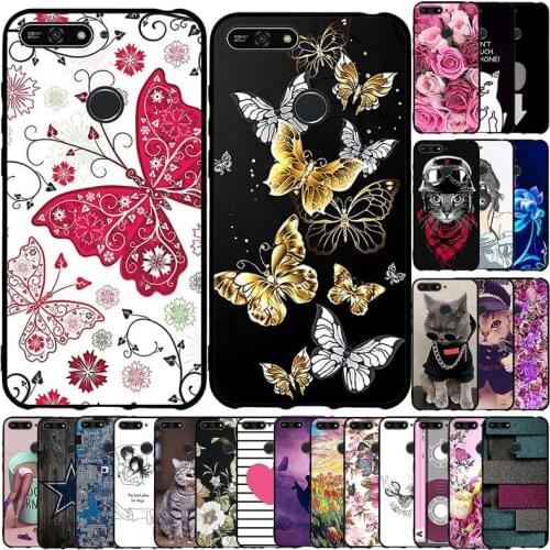 Silicone Case For Huawei Honor 7A Case 5.7" Inch Soft Tpu Phone Huawei Y6 2018 Back Cover Bag Cat Protective Bumper Cases Etui