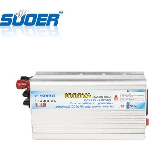 Suoer【 modified Sine Wave Inverter 】 modified Sine Wave Solar DC AC 12V 220V 1000W Off Grid Inverter (SFA-1000A