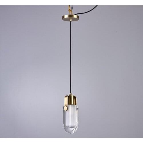 Light luxury bedside glass chandelier post modern minimalist bedroom Nordic designer restaurant bar crystal small chandelier