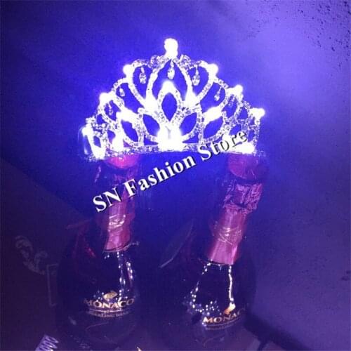 MD12 Ballroom dance led costumes luminous crown wedding party stage costumes singer dj led headwear valentines day girl gift