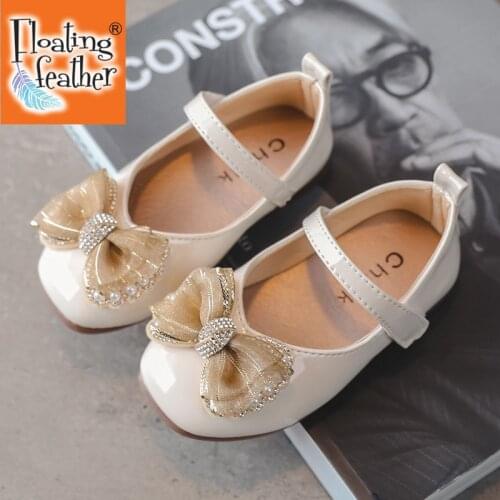 Size 15-30 Princess Dancing Shoes Girls Butterfly Knot Sandals Baby Casual Shoes Children Leather Shoes Kids Breathable Sandals
