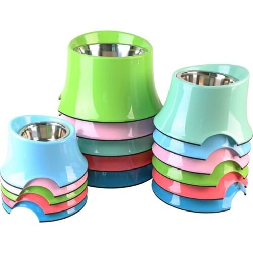 Super Huep pet supplies stainless steel dog food basin dog bowl oblique high bowl