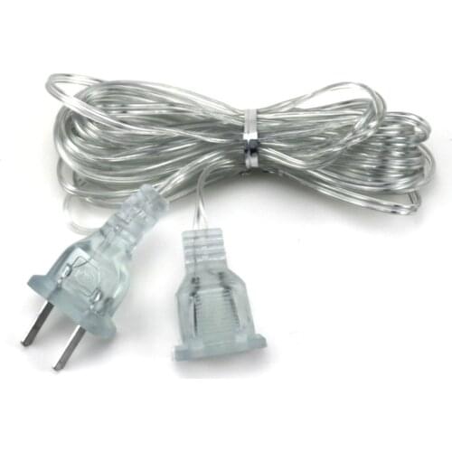5m LED String Curtain Power Extender Cable Cord AC 220V EU 110V US Plug Extension Wire for Low Power Christmas Indoor Lights