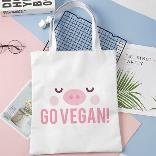 Vegan shopping bag handbag shopper shopper canvas bag reciclaje reusable sac toile