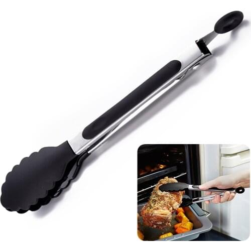 1Pc Non-Slip Silicone Bread Salad Tong Tongs Heat-Resistant Food Tong Creative Serving Tong Kitchen Tools BBQ Tools Accessories