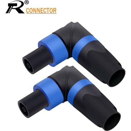 10pcs L-type Elbow Speaker connector Right angle 4 Pole Plug Male Professional audio power plug