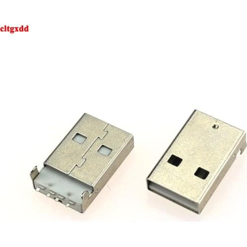 10PCS USB 2.0 Male A Type USB PCB Connector Plug 180 degree SMT Male USB Connectors 4Pins SMD