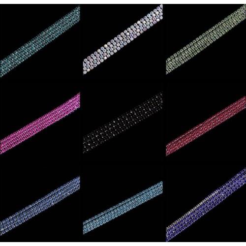 2.5MM 1Yard/Piece Trim Crystal for DIY Silver Bottom Sew On Rhinestone Chain For Dress Decorations Rhinestones Chain for Clothes