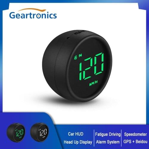 Car HUD Head Up Display GPS + Beidou Auto Light Sensing Digital Speedometer With Speeding Alarm Fatigue Driving Alarm Compass