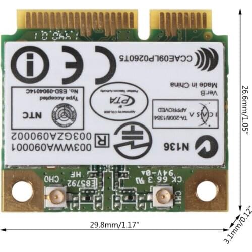 For Atheros AR9287 AR5B97 Wireless Adapter 300Mbps Mini Half PCI-E Wifi Card