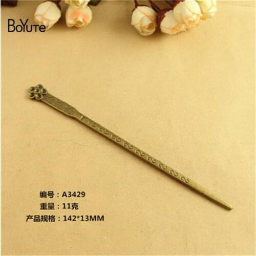 BoYuTe (10 Pieces/Lot) 147*13MM Antique Bronze Plated Plum Blossom Hair Alloy Hair Stick Women Jewelry Making Accessories
