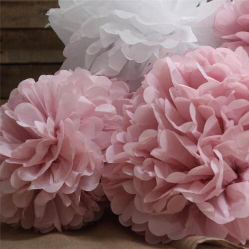 Mixed Sizes 6/8/10/12/14inch Handmade Flower Balls DIY Paper Pom Pom Hanging Baby Shower Holiday Wedding Decorations