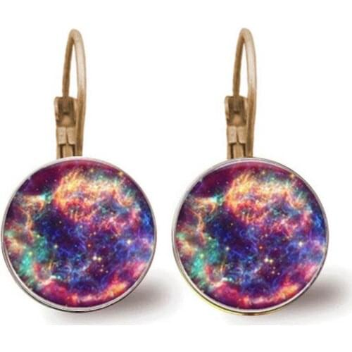Galaxy Nebula Earrings Space Earrings Astronomical Glass Dome Nebula Jewelry Earrings Women