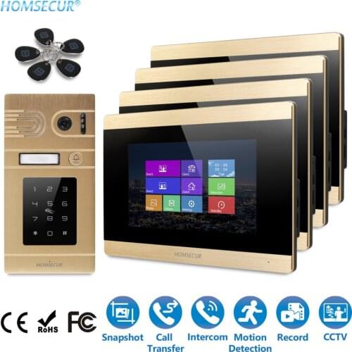 HOMSECUR 7" Wired Hands-free Video&Audio Home Intercom+Aluminium Alloy Camera BC071-G+BM715-G