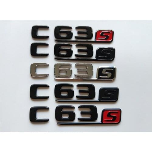 Chrome Black Letters Number Trunk Badges Emblems Emblem Badge Sticker for Mercedes Benz W204 W205 C205 S205 A205 C63s C63 S AMG