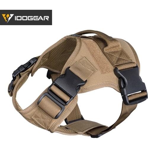 IDOGEAR Tactical Dog Vest Dog Harness w/ Handle Military Working Dog Accessories Adjustable 3315